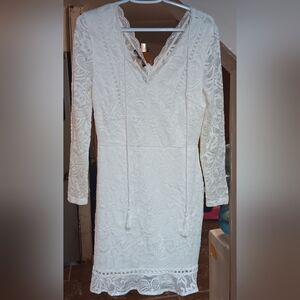 Elegant White Lace Dress